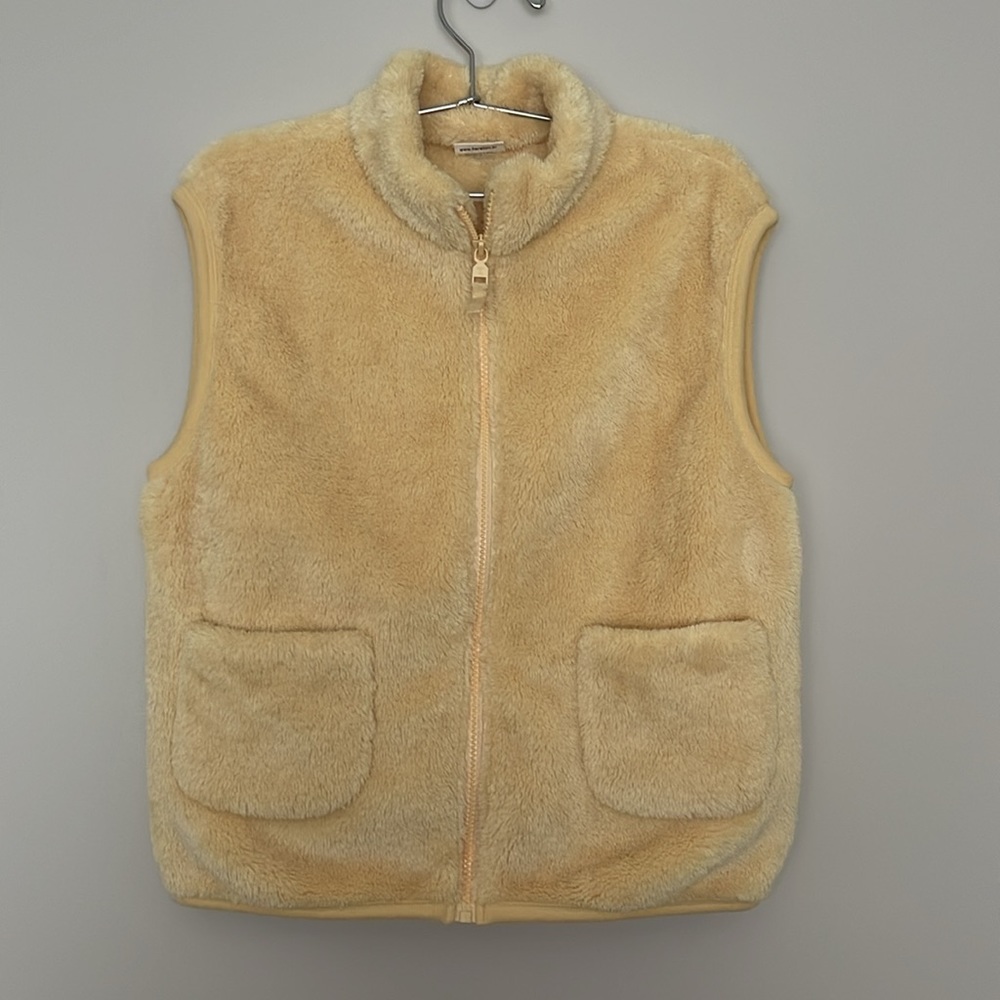 Here I Am x Kinder Fleece Kids Yellow Vest Size Junior L